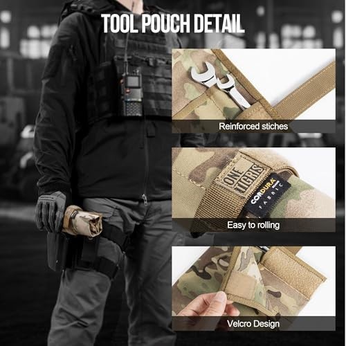 Wrench Organizer Tool Bag 12 Pocket Roll Up Pouch Portable Nylon Hook and Loop