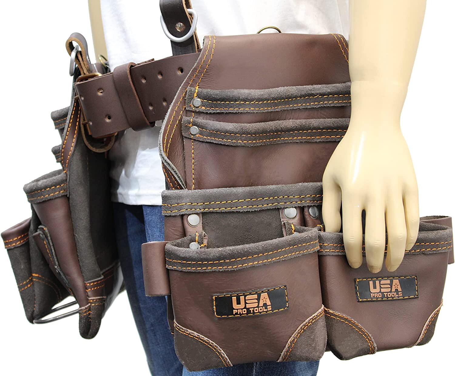 USA Pro Tools Tool Belt | Leather Tool Rig for Carpenters, Framers, Electricians