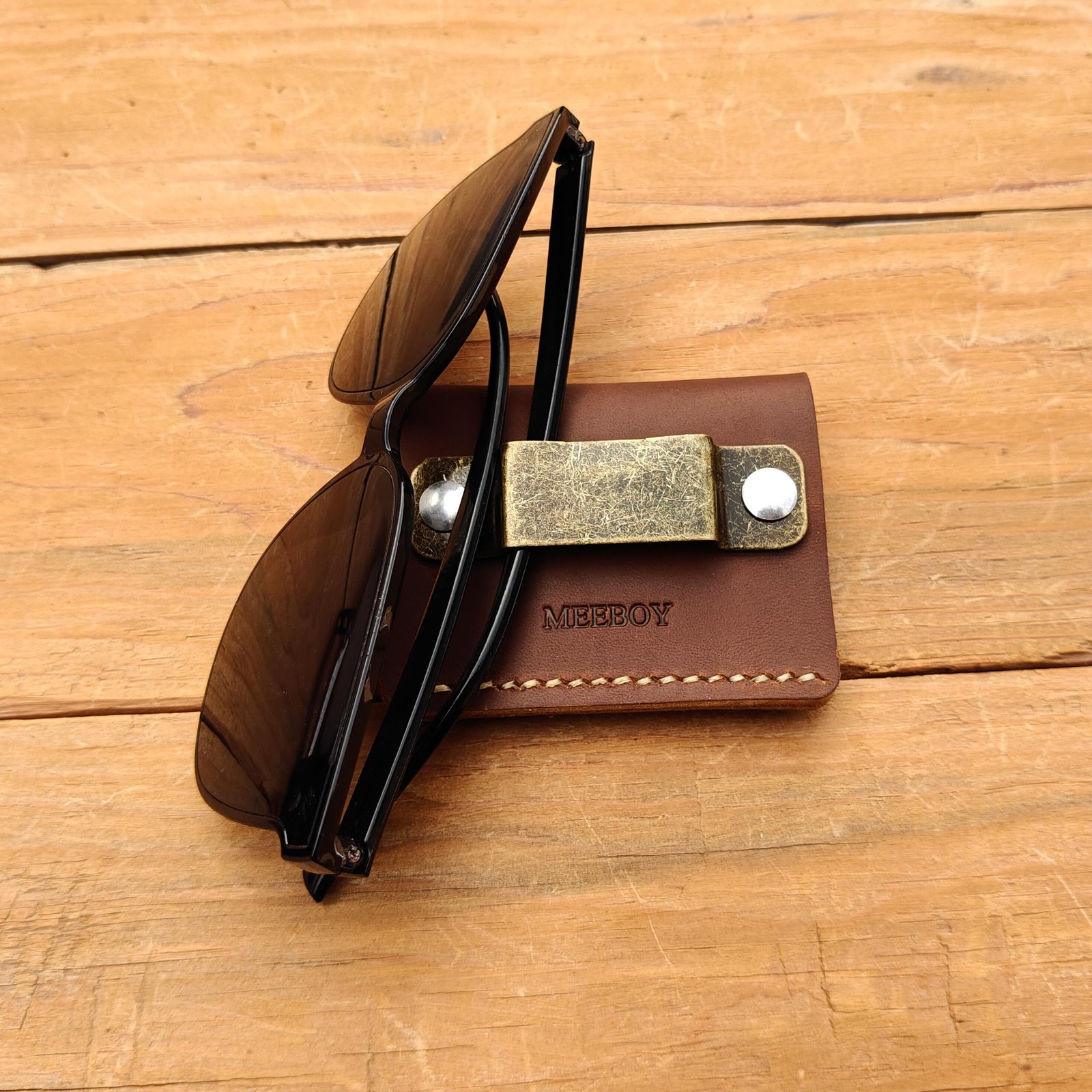 Leather Tool Holder Tape Measure Holder Clip Tape Holder for Tool Belt Coffee