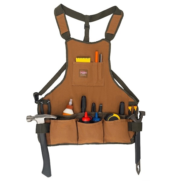Bucket Boss 80200 Tool Apron, Tool Apron, Brown, Canvas, 16 Pockets