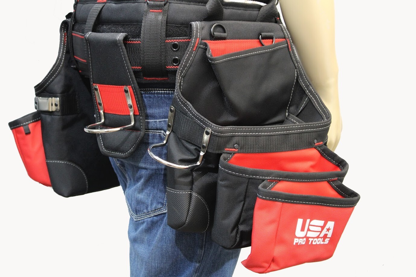 Professional Contractor Tool Rig Gear Organizer Pouch W/ Suspenders Belt H Duty.