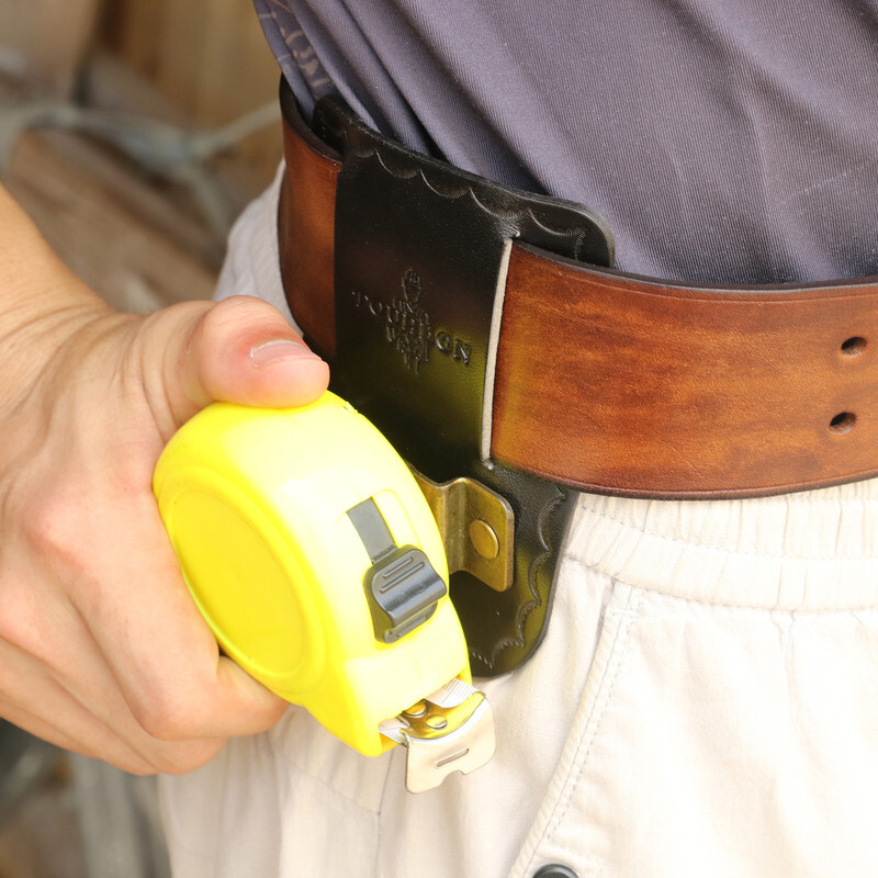 Leather Tape Measure Hanger Tool Holster Belt Clip Builder Tools Pouch-TOURBON