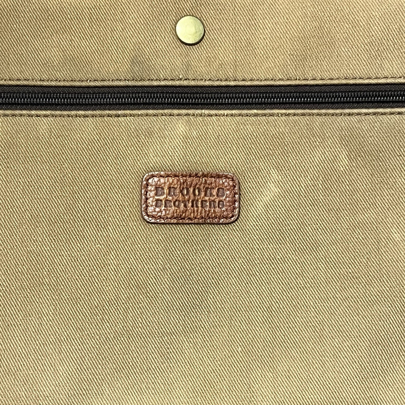 Brooks Brothers Heavy Duty Tan Canvas Pouch with Snap-on Buttons