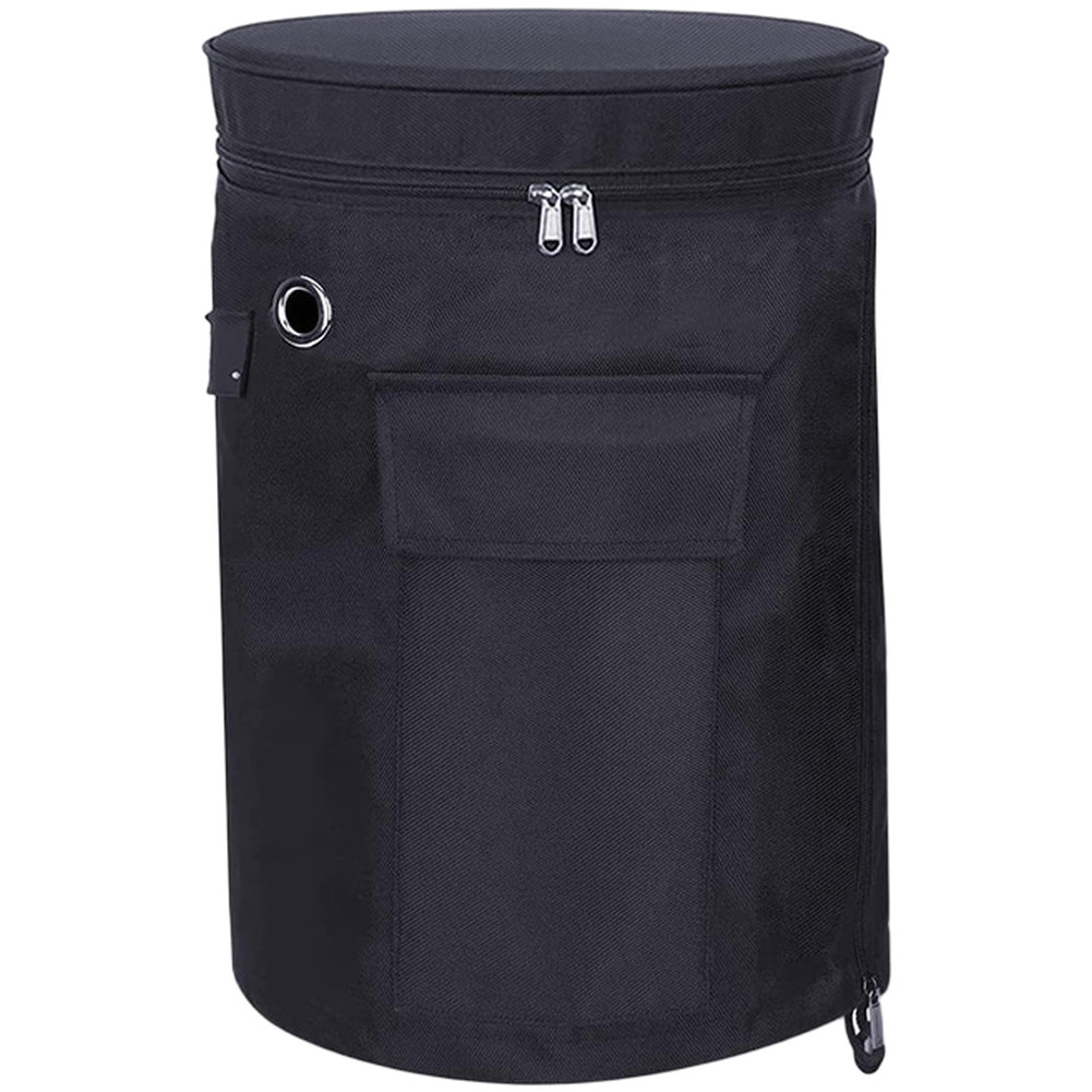 Black Propane Tank Cover 600D Oxford with Ventilation and Windproof Base