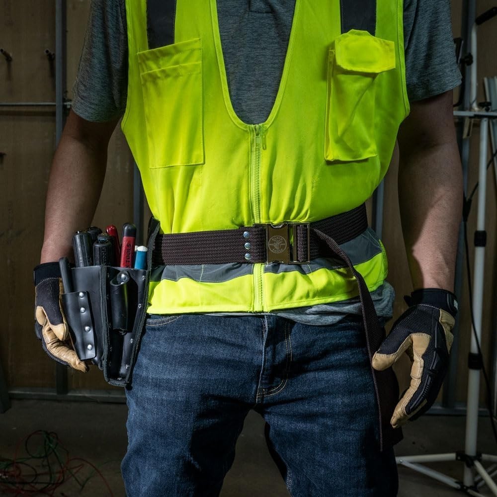 Rugged Klein Tools 2-Inch Electrician Tool Belt – Adjustable for 48-Inch Waists