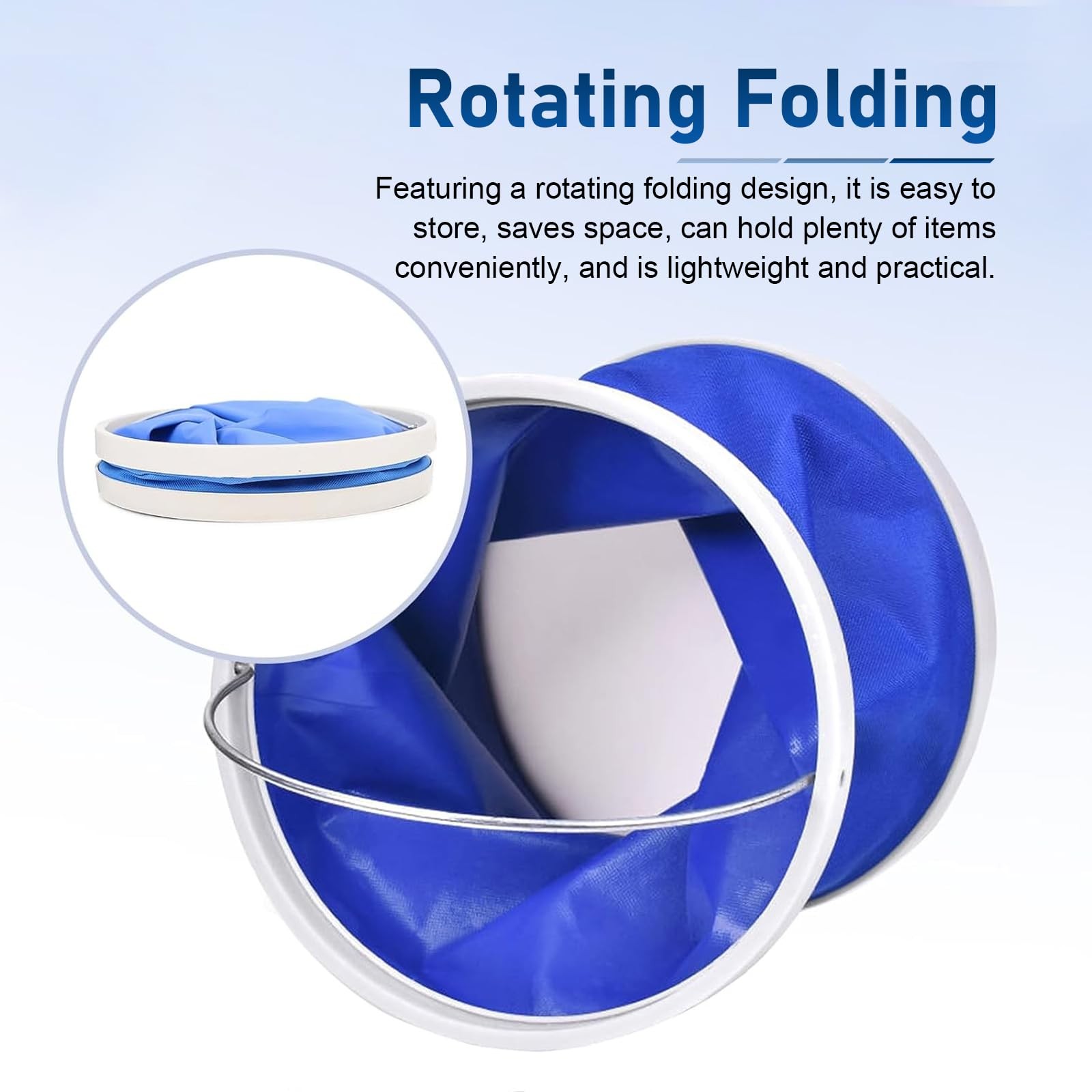Car Collapsible Water Bucket, 11L (2.9 Gallons) Vehicle Portable Water Contai…