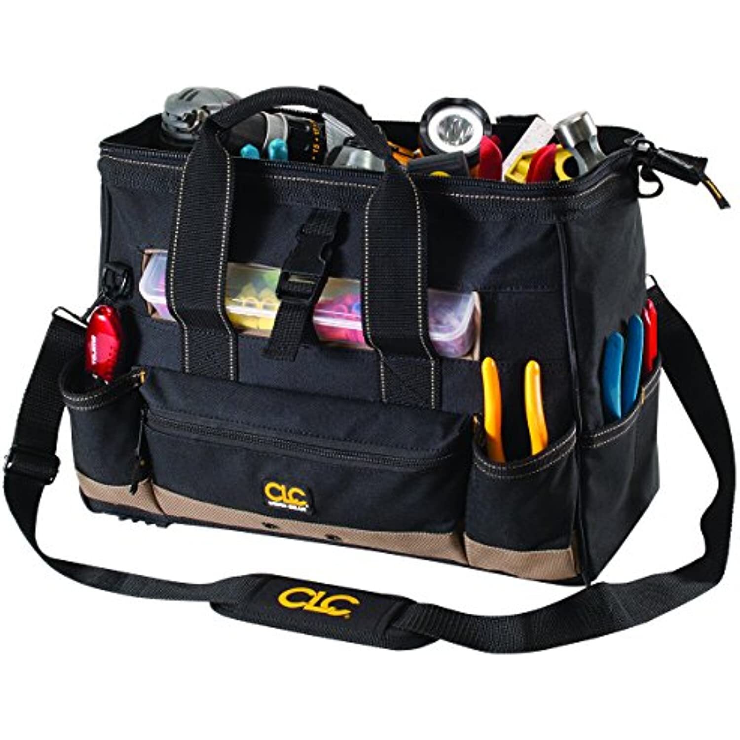 CLC Custom Leathercraft 1534 16 in. Tote Bag with Top Plastic Tray, 23 Pocket