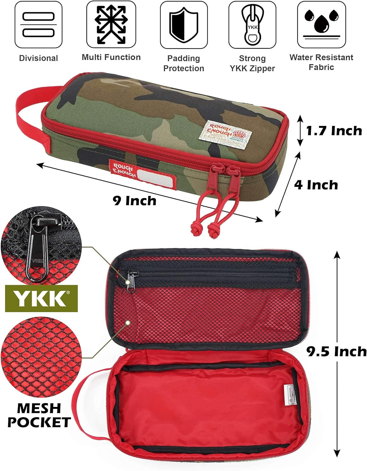 Rough Enough Compact Canvas Tool Bag with Zipper Pouch & Easy Grip Handle
