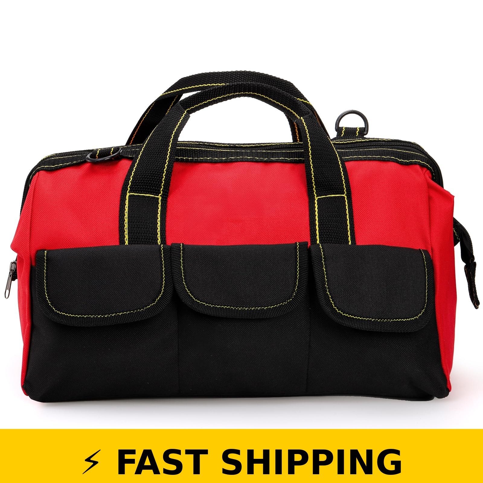 Hiceeden 16″ Wide Mouth Tool Bag – Waterproof, Red