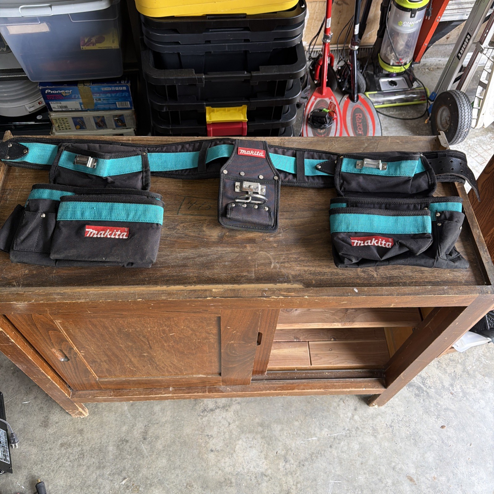 Makita Tool Belt With Back Support Strap 5 Pouch Hammer Loop Drill Clip 845012-A