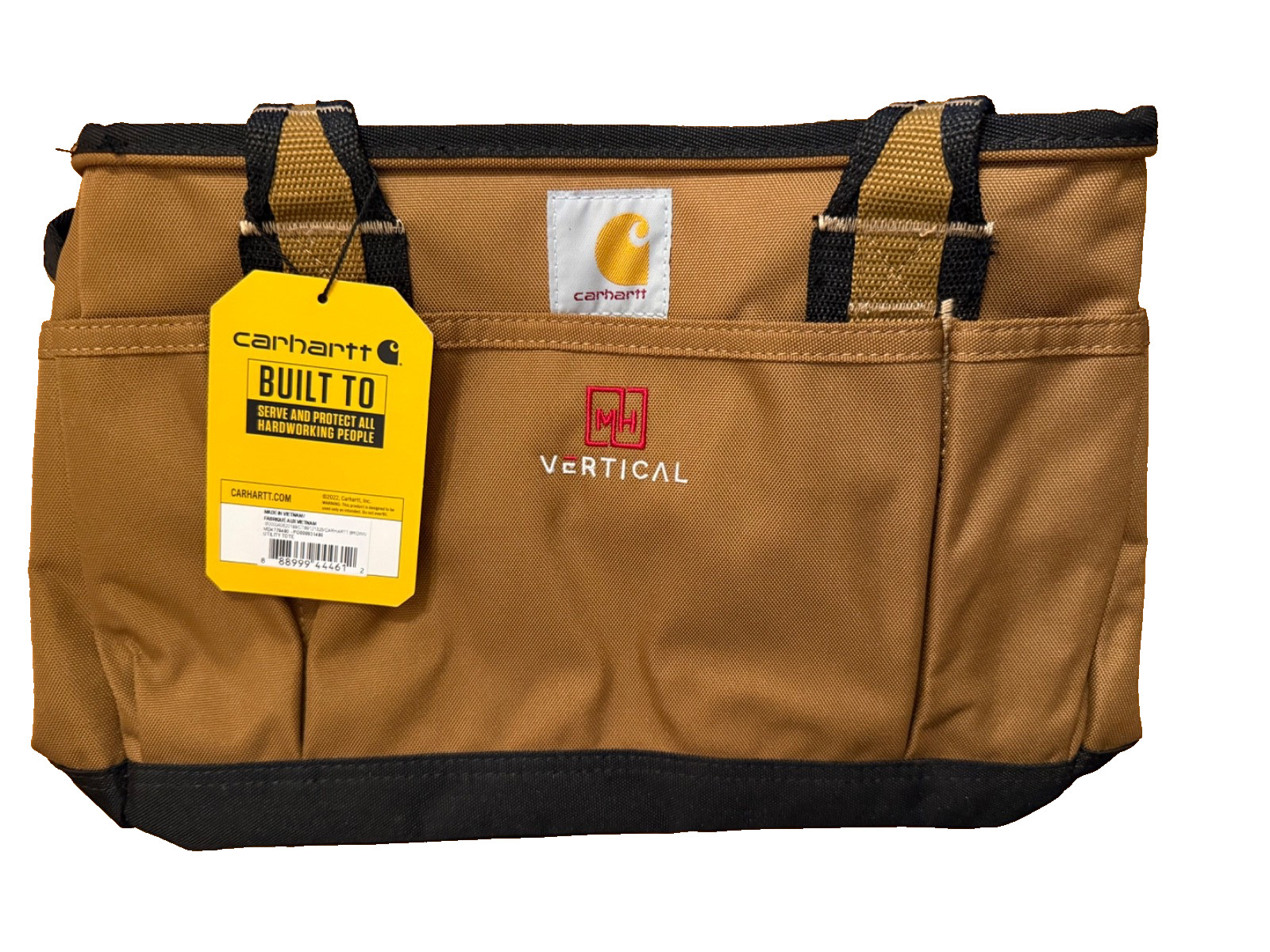 Carhartt Brown Duck Canvas Utility Tote Bag Small Tool Storage Carry-All NWT
