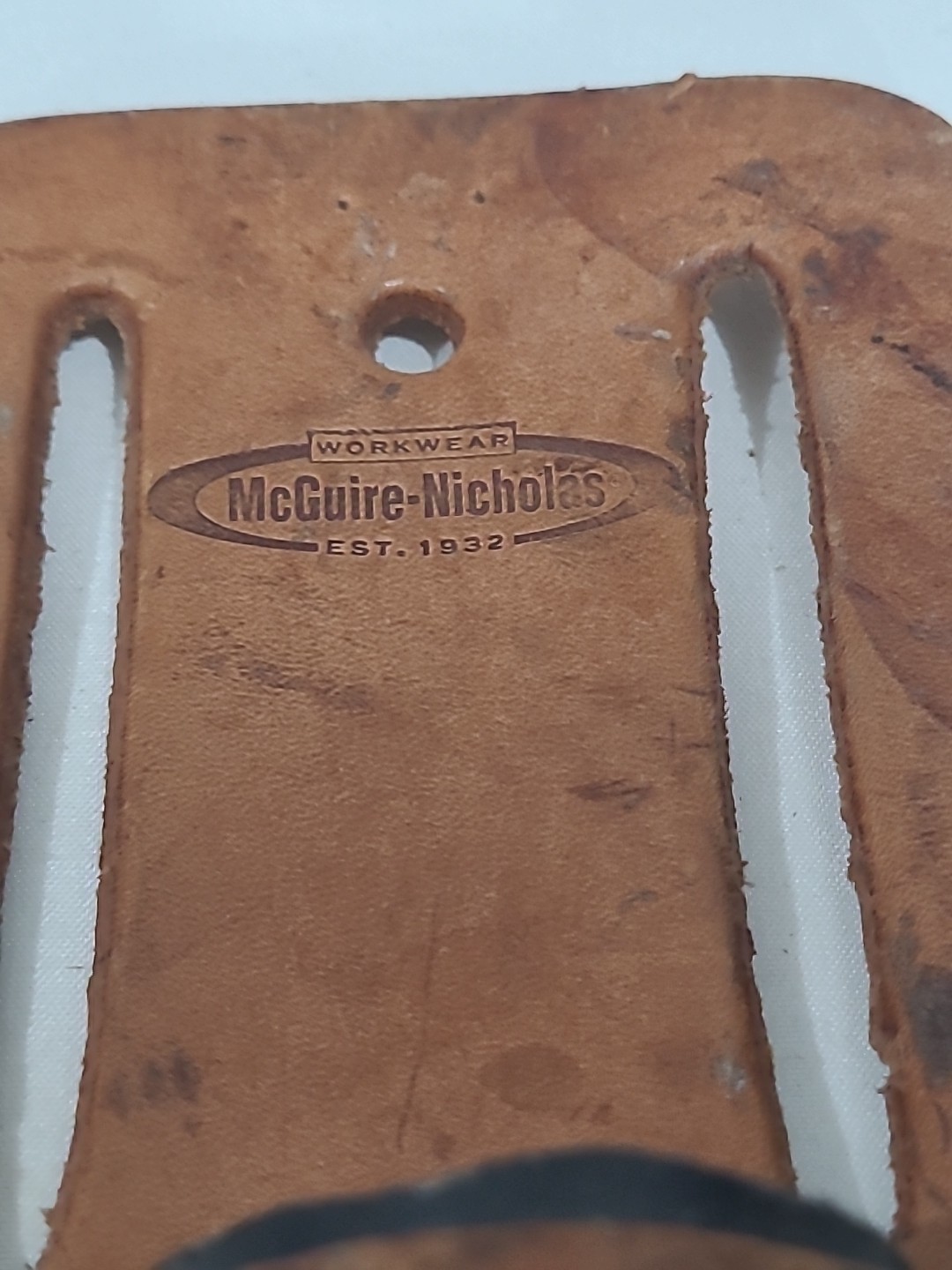 VINTAGE NICHOLAS UTILITY KNIFE CONSTRUCTION POUCH SADDLE 100% LEATHER 453R