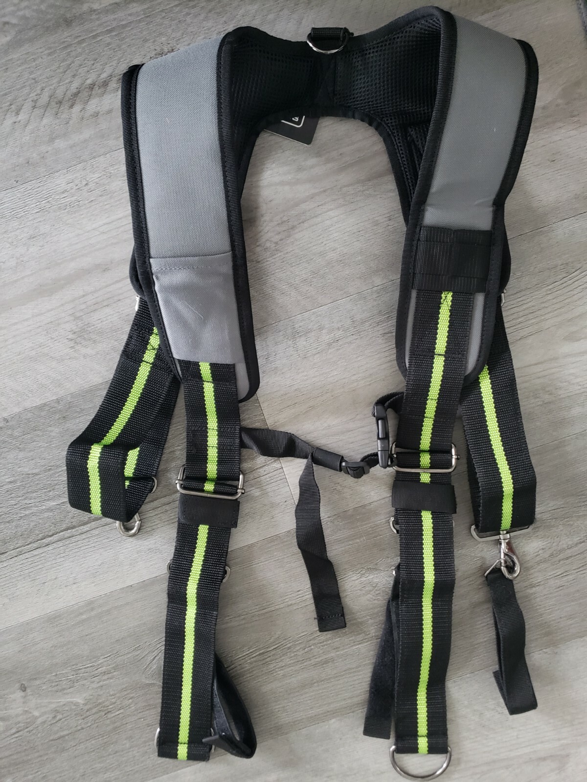 Padded Tool Belt Suspenders w/ Chest Strap, Pencil Sleeve, Molle Clip | Durable