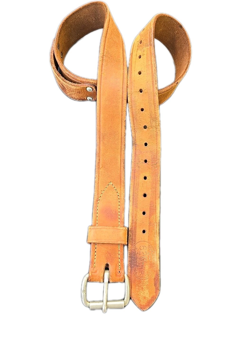Vintage W. M. Bashlin Co. Linesman Tool Belt, #628-46 100% Distressed Leather