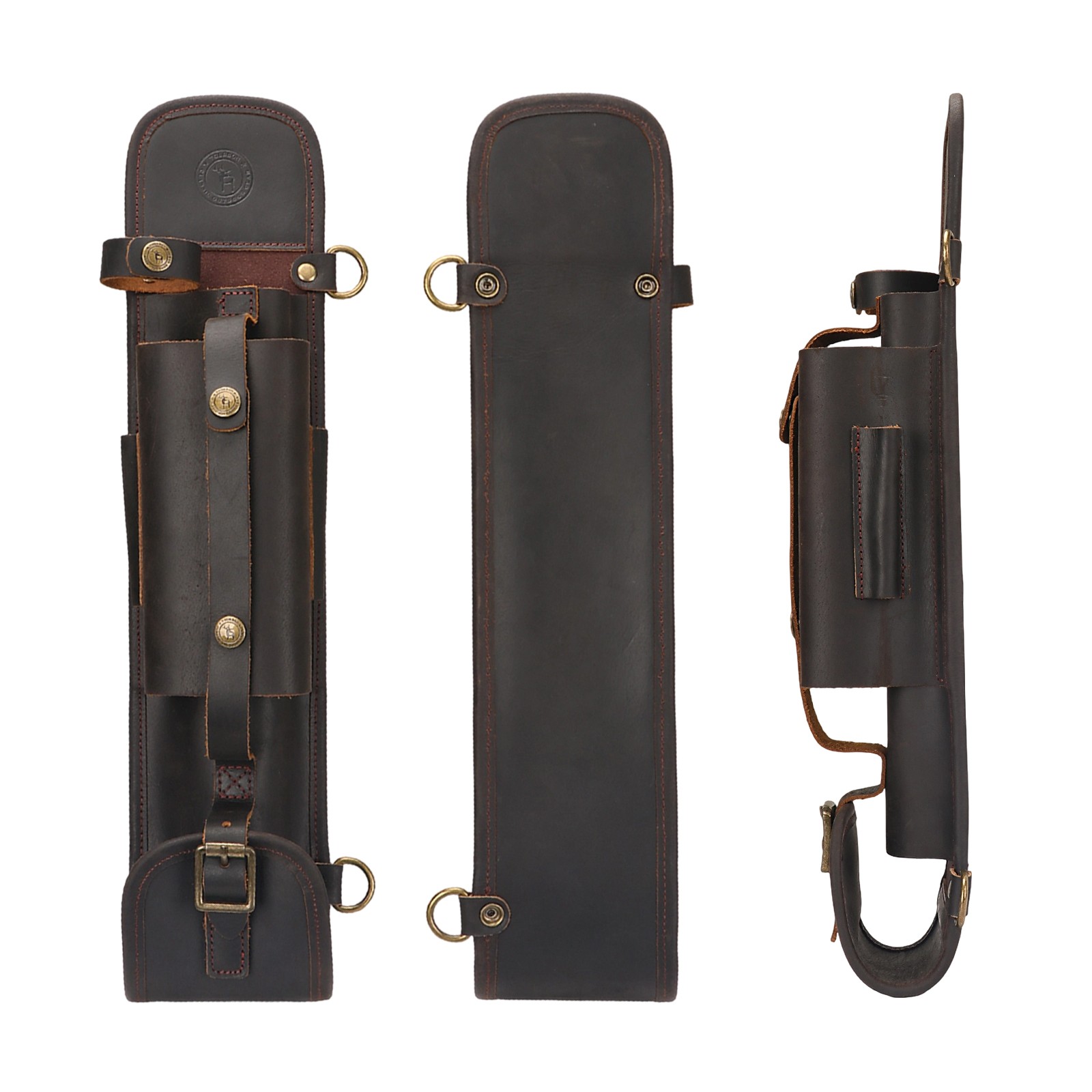 Tourbon Leather Logger Tool Bag Axe Felling Wedges Carry Pouch Flat File Holder