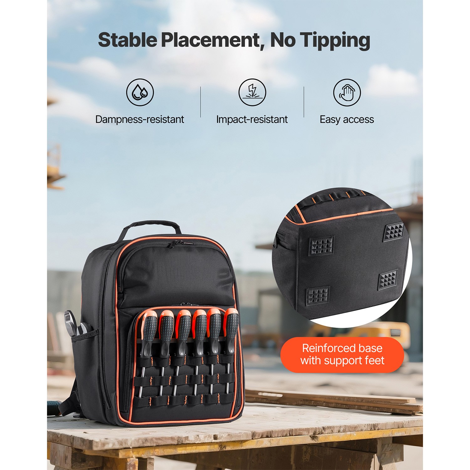 Uimoso Tool Backpack with 49 Pockets, Durable and Ideal for Electricians
