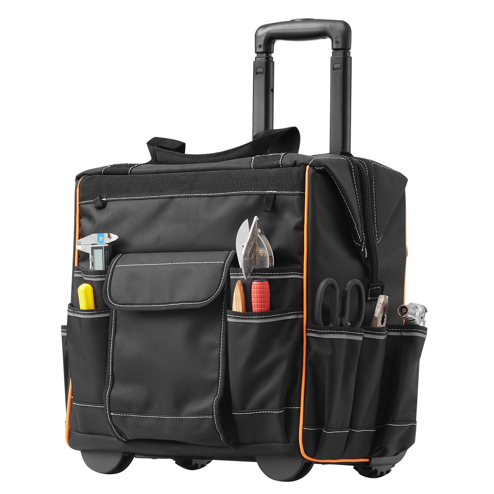 Uimoso Rolling Tool Bag with 25 Pockets and Durable Wheels for Heavy Tools