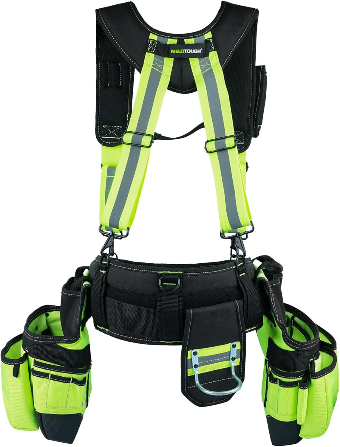 Reflective Safety Tool Belt with Suspenders Tool Bag Supenders Framers Comb Apro