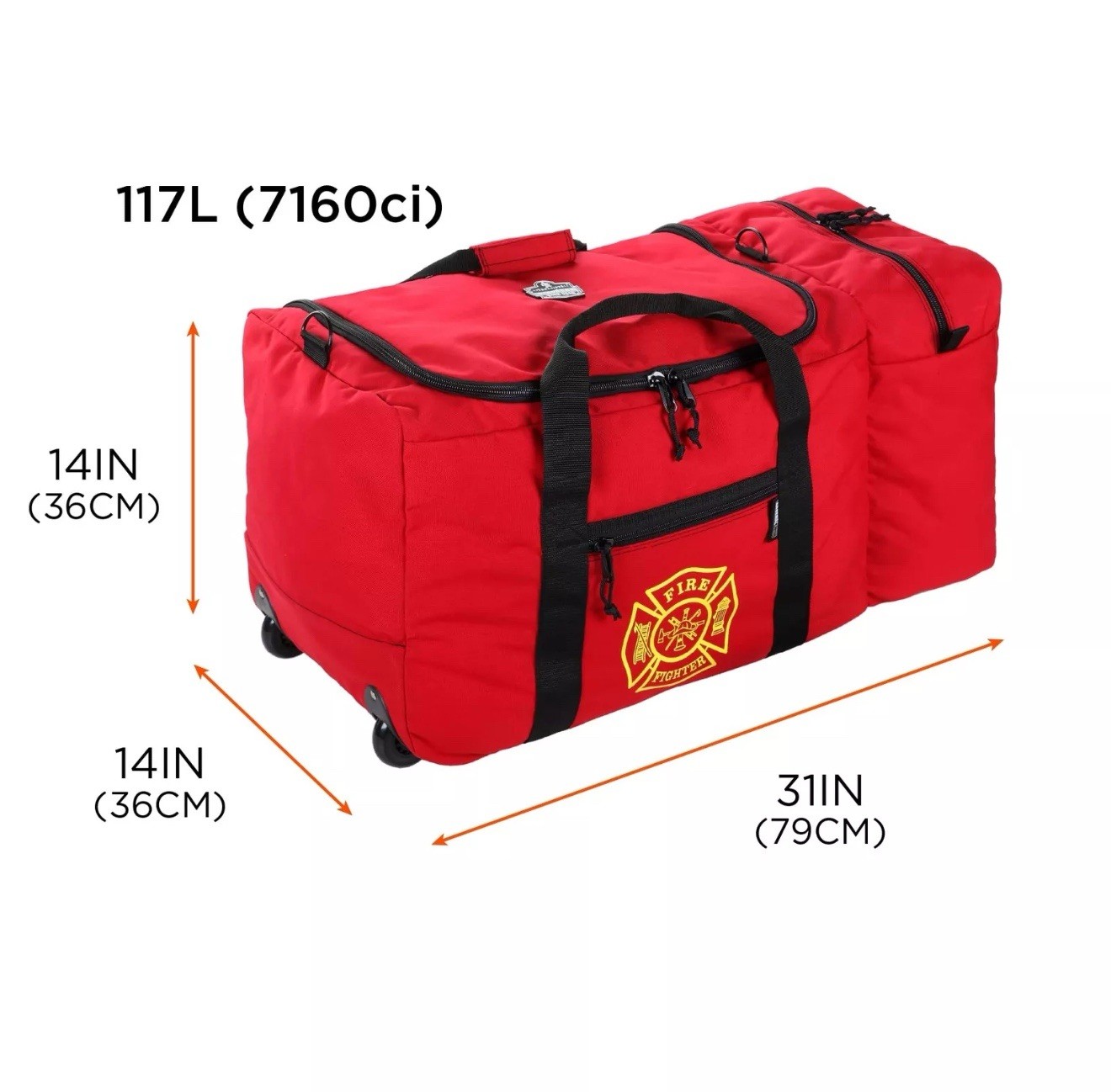 Ergodyne Gb5005w Duffel Bag, Polyester, 31 In L, 14 In W, Red