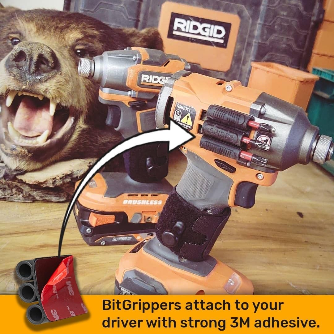 Tool Holster Rubber BitGripper V2 2 Pack Storage for Drill Bits Accessories
