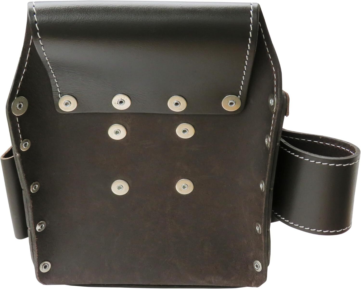 AWP Oil-Tan Leather Electrician Tool Pouch Bag,Multiple Pockets For Tool Storage