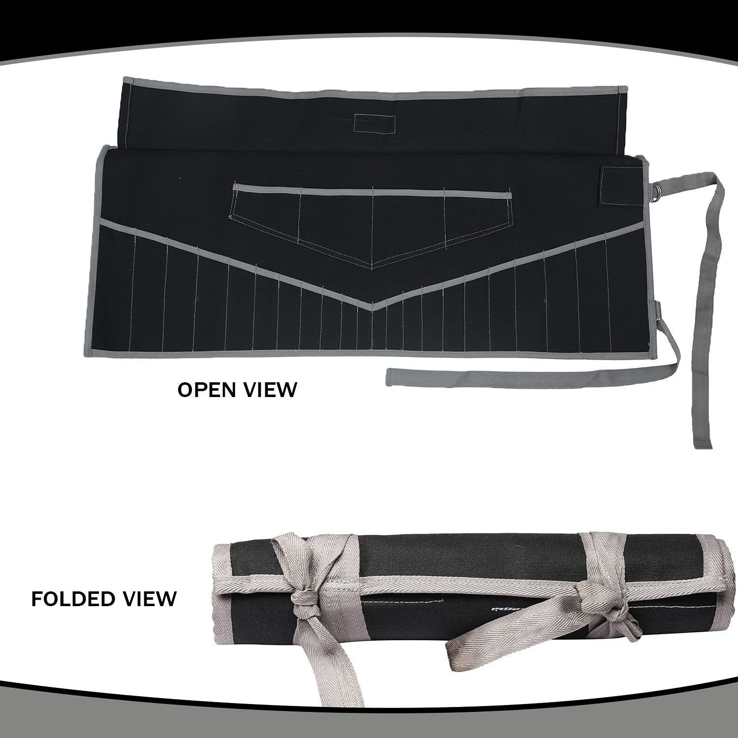 26 Pocket Wrench Roll-Up Pouch Organizer – SAE & Metric Tool Bag – Waterproof…