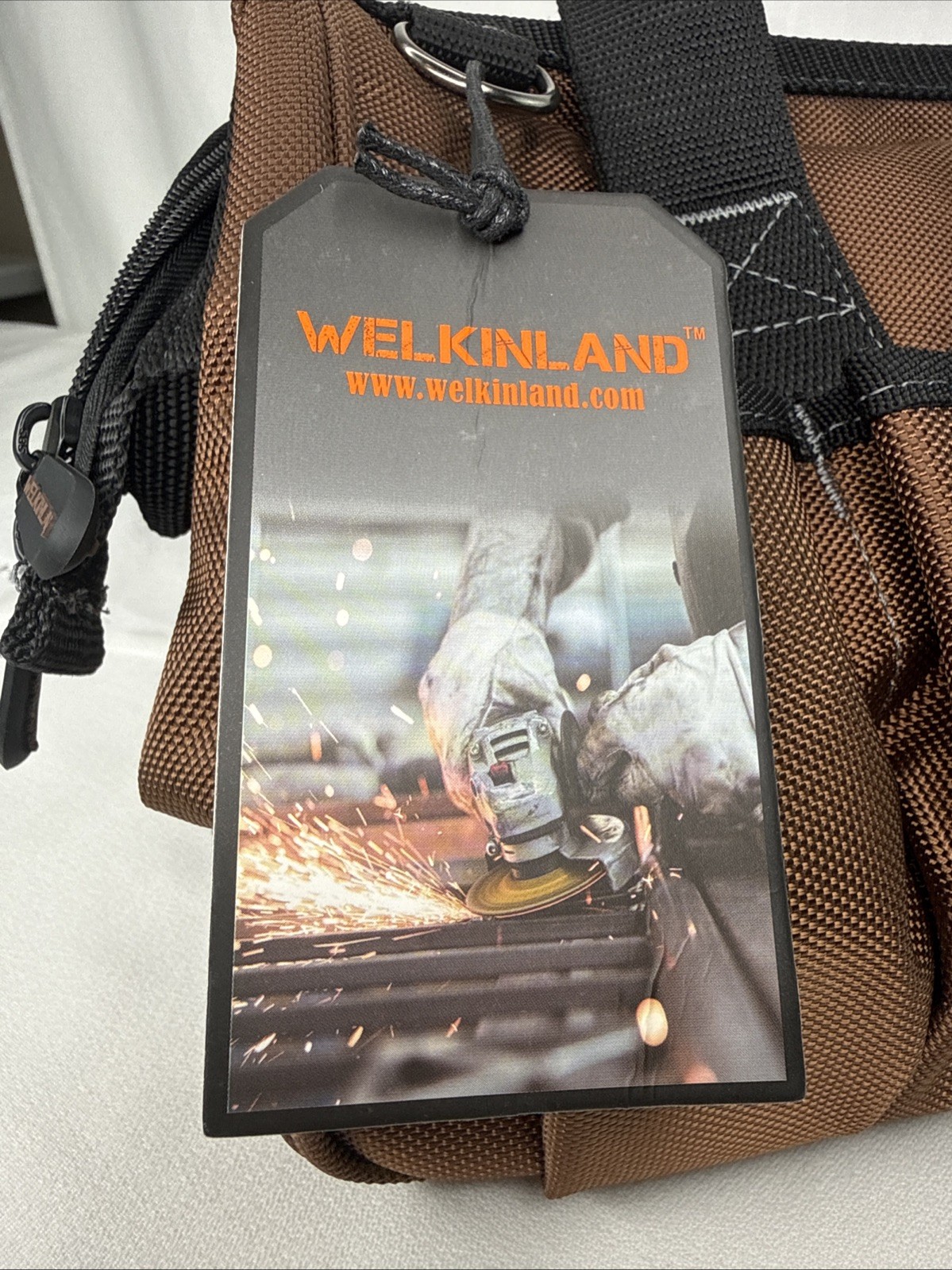 WELKINLAND Heavy Duty 14” Electrician Tool Bag – 16 Pockets