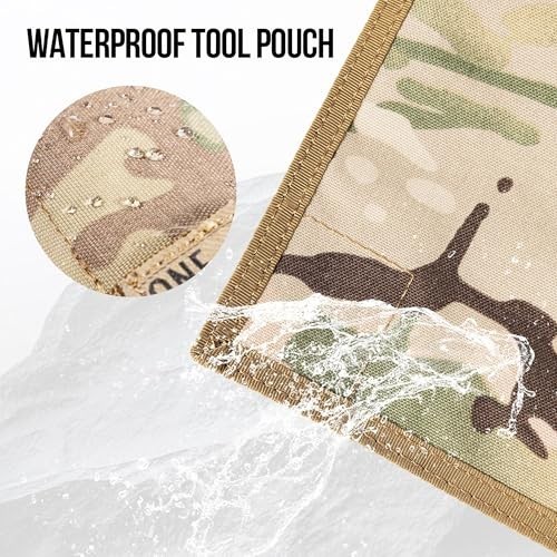 Wrench Organizer Tool Bag 12 Pocket Roll Up Pouch Portable Nylon Hook and Loop