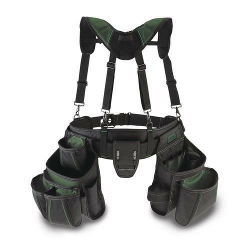 18 Pocket Polyester Carpenter Suspension Tool Rig Padded Belt & Suspenders