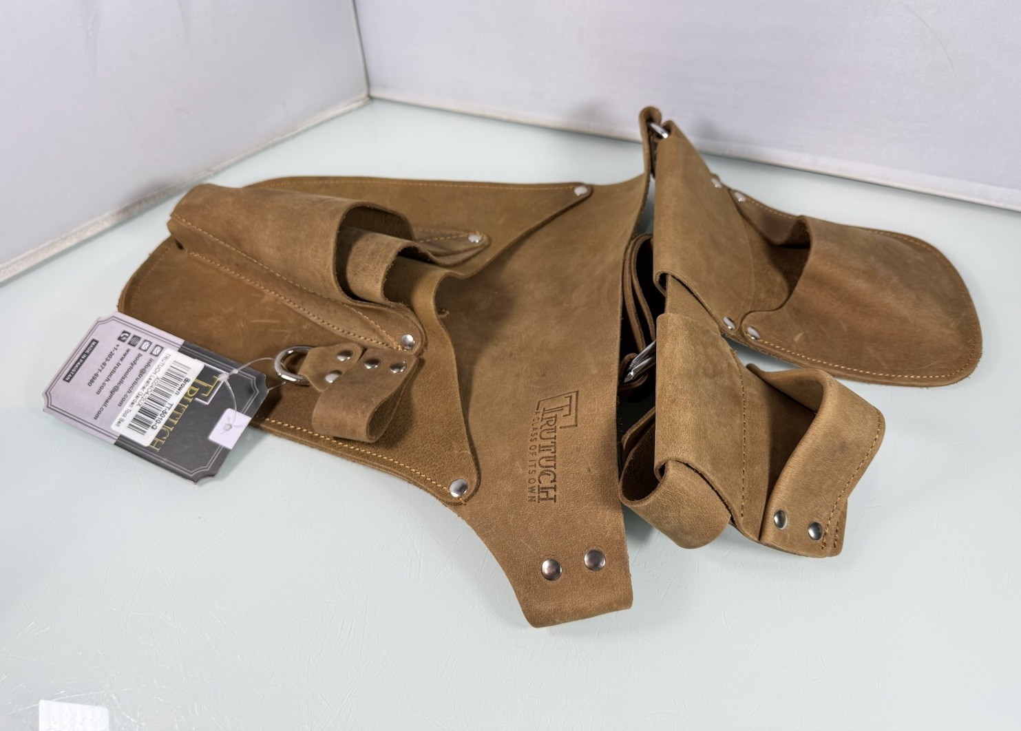 NWT TRUTUCH Leather Multi Pocket Gardening Tool Belt Gardeners Tool Pouch TT5010