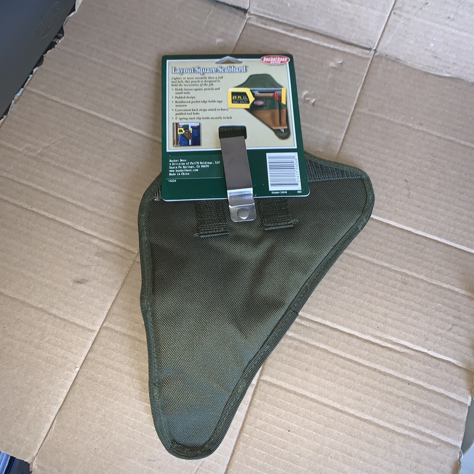 Bucket Boss Layout Square Scabbard Tool Sheath Belt Pouch Green Khaki Canvas