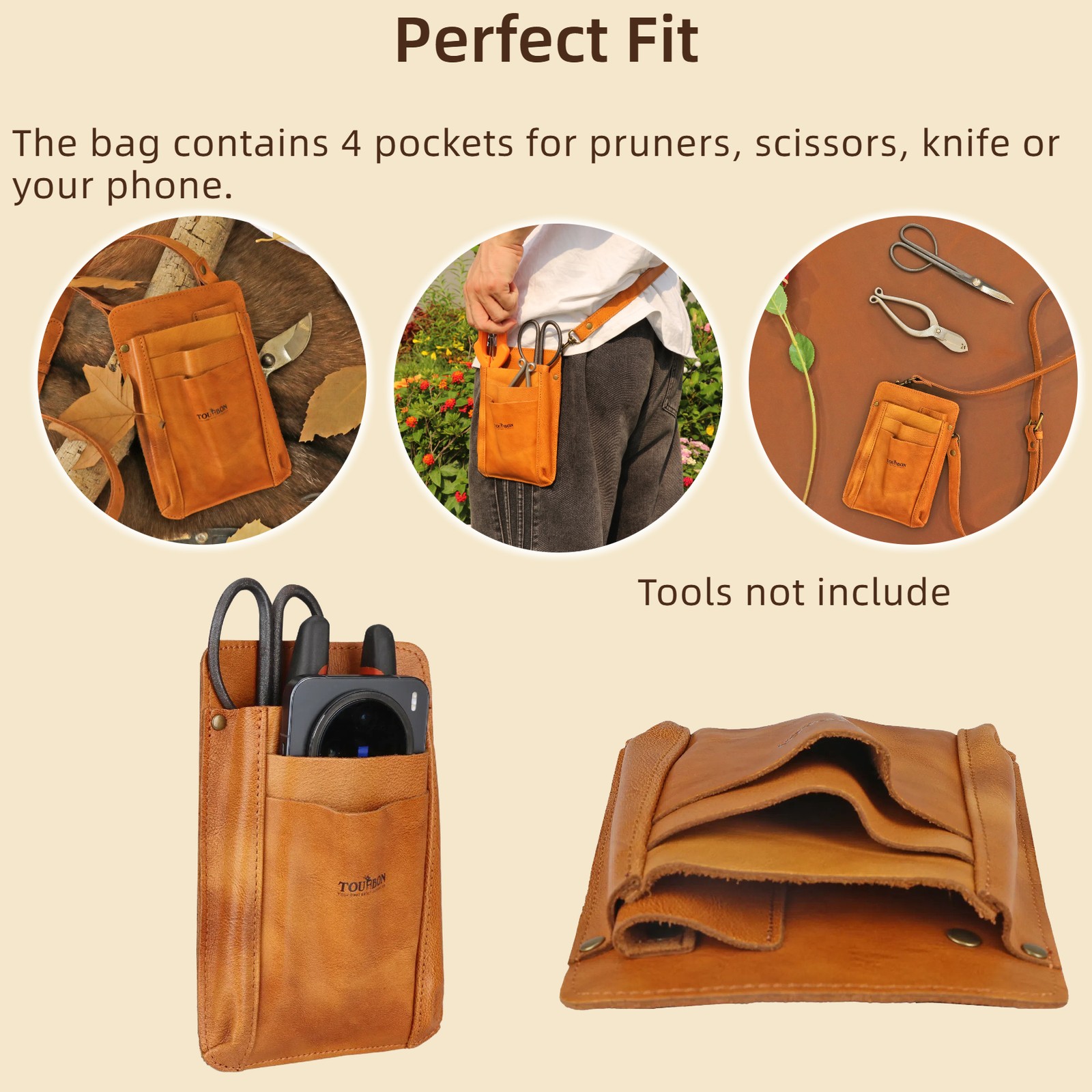 Leather Garden Belt Tools Organizer Pouch Florists Crossbody Girls Bag