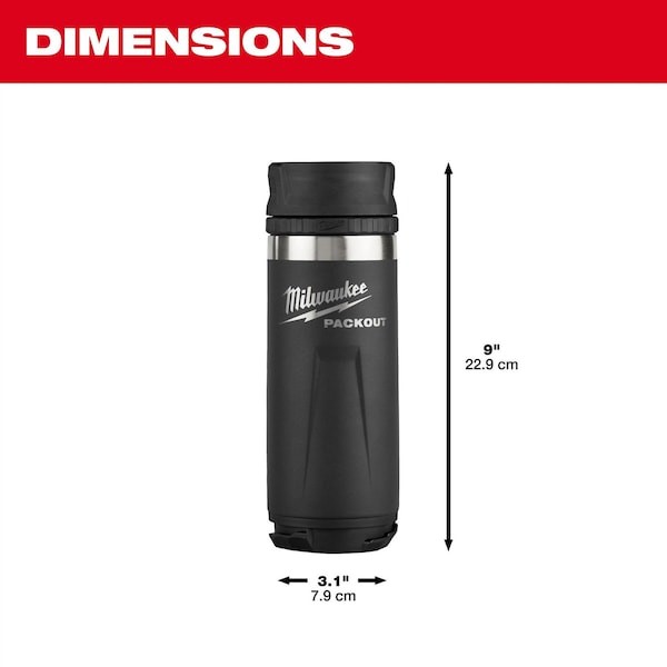 Milwaukee Tool 48-22-8395B Packout 18Oz Insulated Mug