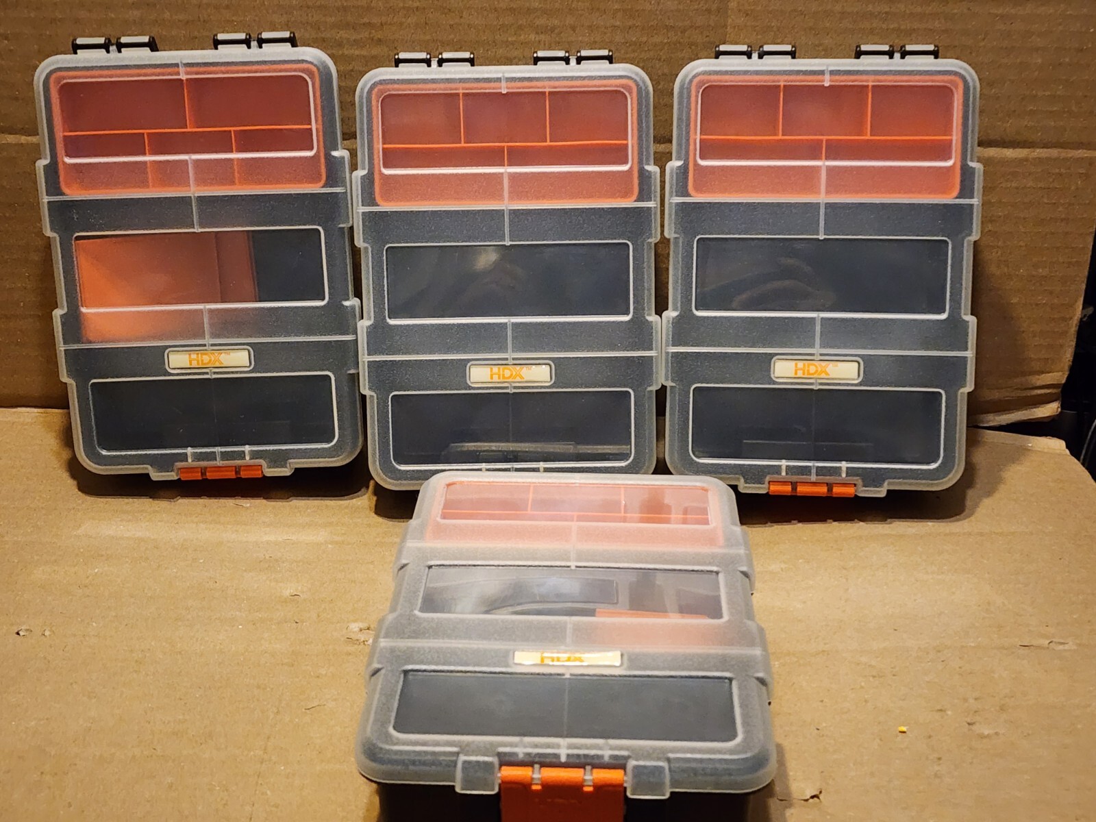 Ridgid 902048009 Contractor Tool Bag 14x10x4.5 + 4 HDX Plastic Tool Storage Box