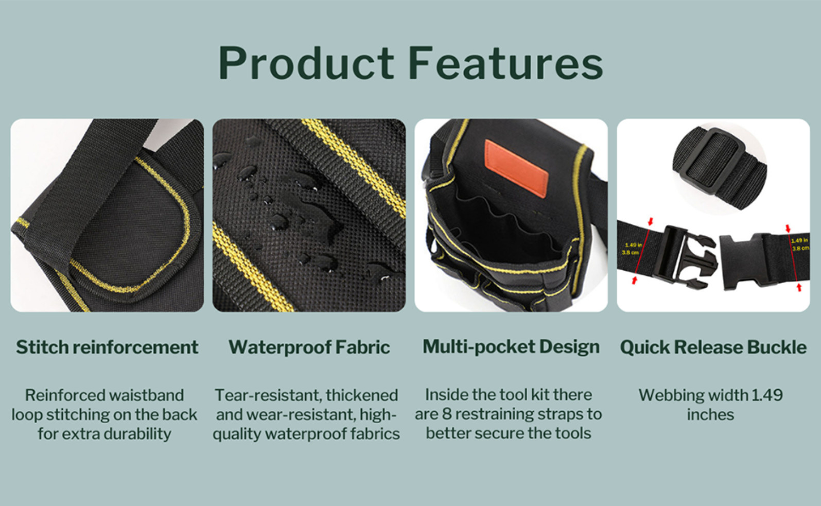 Tool Belt, Small Tool Pouch with Belt Clip, Electrician Tool Pouch, 7 Pocket …