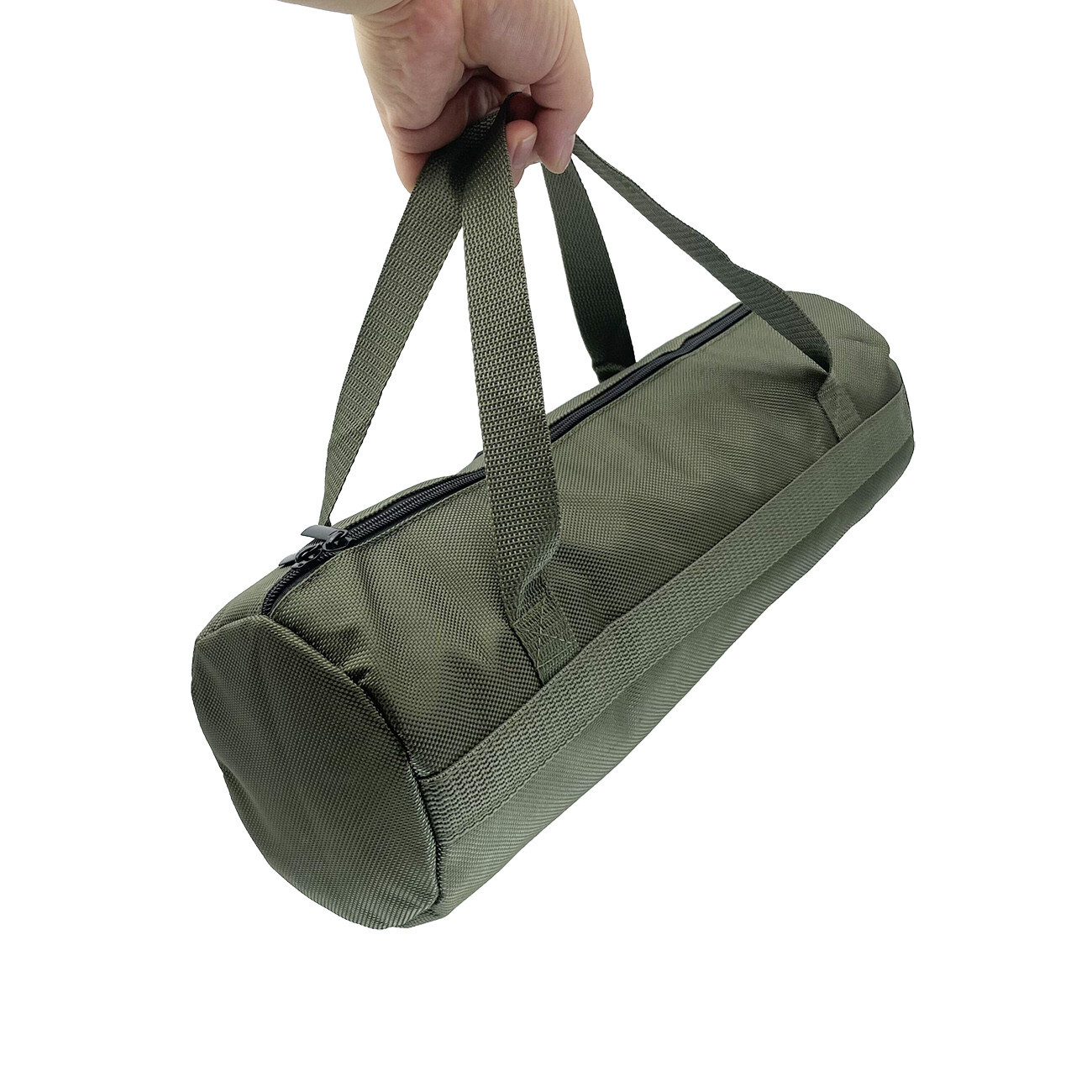 16 inch Green Tool Bag with Zippers Quick storage Canvas for home 15.75×5.12in