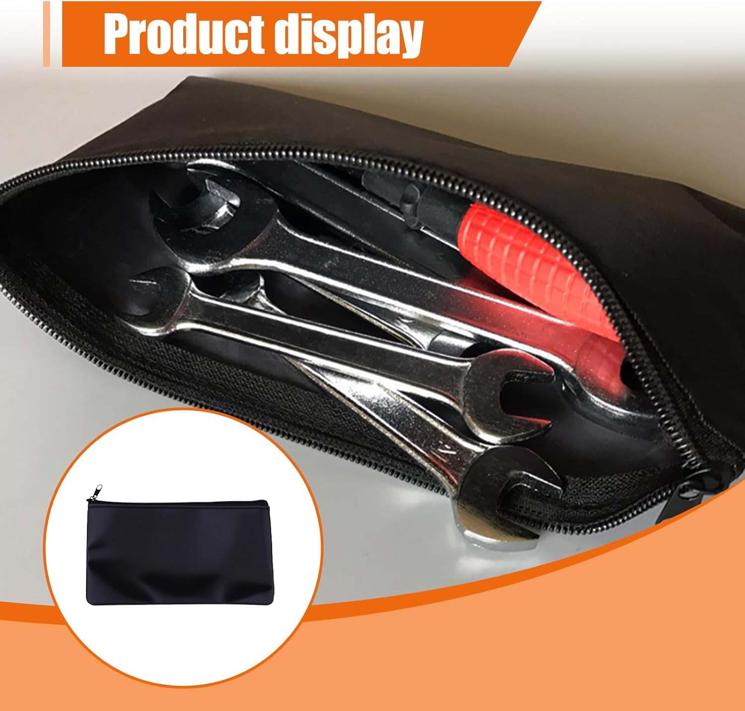 2PCS Car Tool Pouches with Zipper, Universal Oxford Cloth Waterproof Small Wrenc