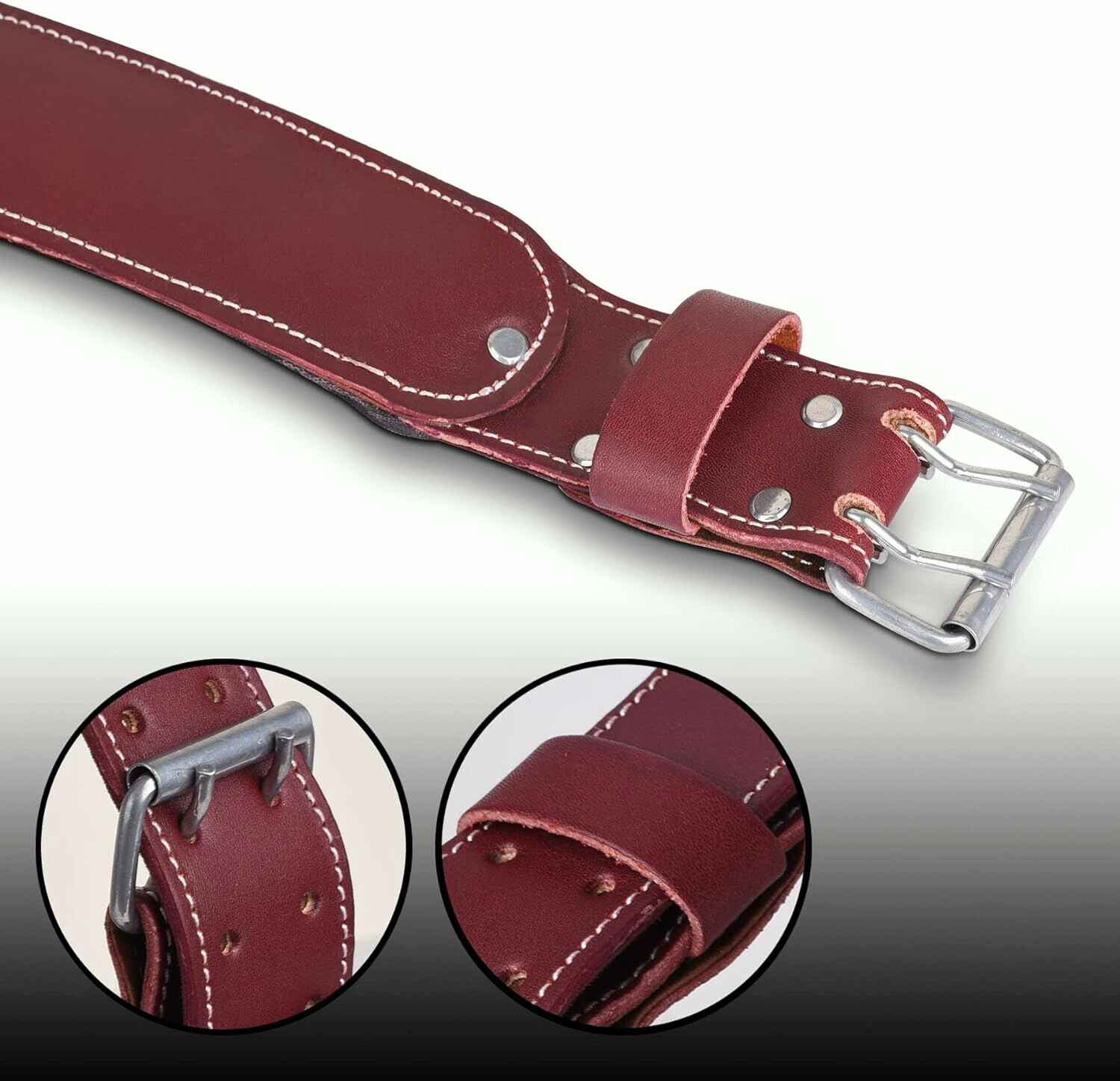 FUERI Leather Tool Work belt for men 2.5″ Foam Padded Thick Tool Pouch Belts