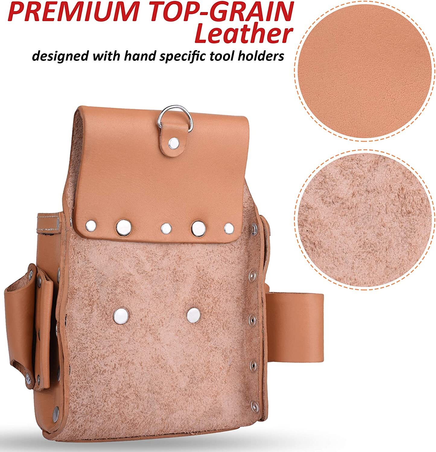 Leather Tool Pouch for carpenters electrical Tool bag for electricians Framers