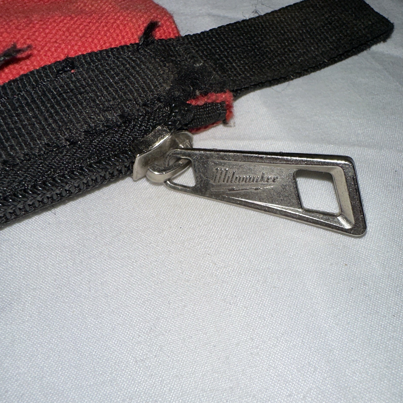 Milwaukee Red/Black Fabric Tool Pouch Bag with Zipper Closure