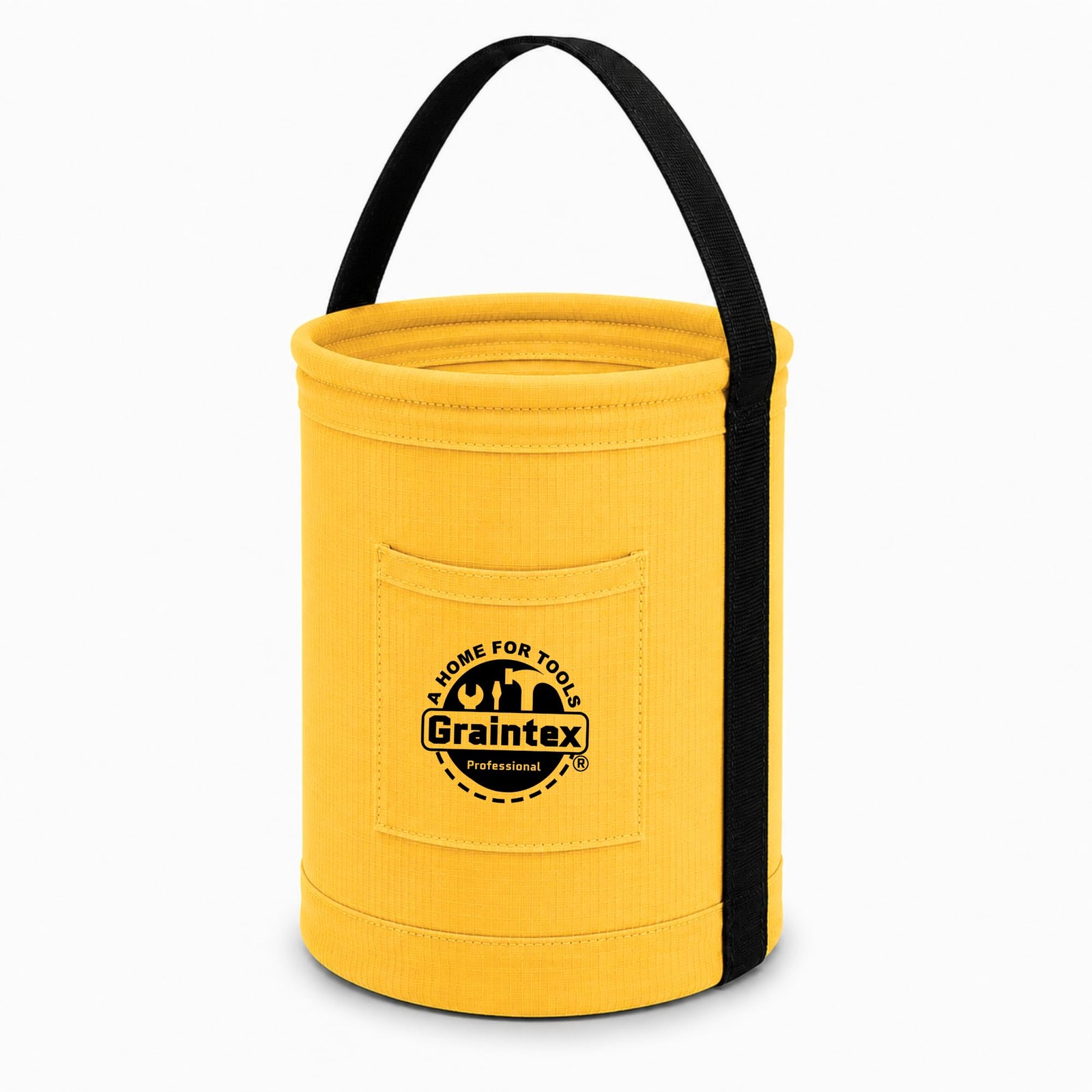 Canvas Utility Bucket 9.5″x14″, Round Tool Bucket, Reinforced Base & Carry Ha…