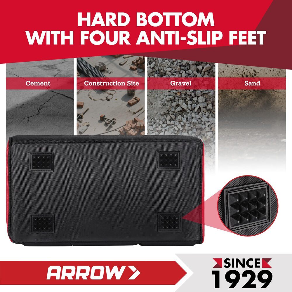ARROW 14″ Heavy Duty Tool Bag With 11 Pockets Anti-Slip Feet Tool Organizer Bag