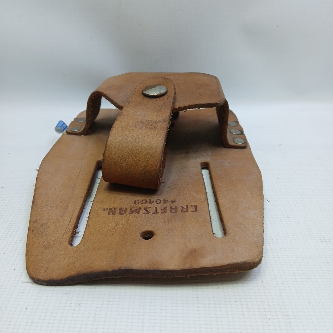 Vtg Craftsman Top Grain Leather Tape Measure Holder Tool Belt 940469