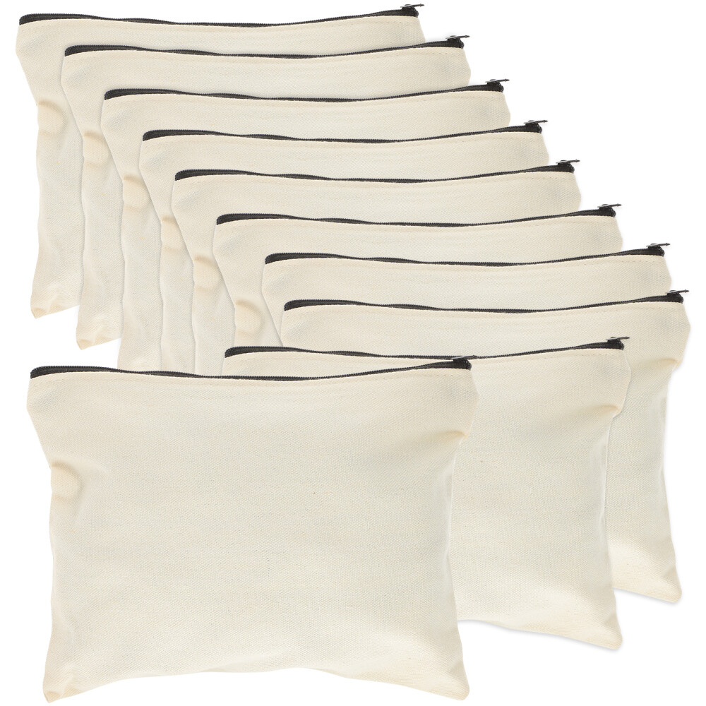 10PCS Canvas Tool Bag Zipper Tool Pouch Utility Tool Pouch Canvas Storage Bag