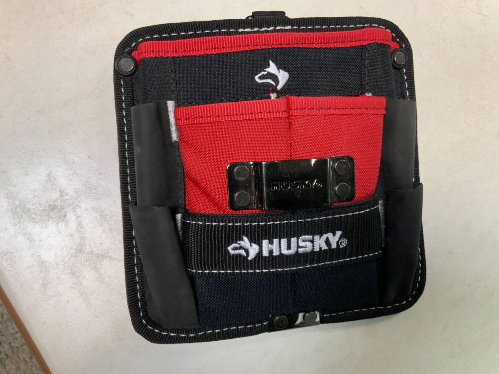 7 In. 3-Pocket Clip on Tool Belt Pouch