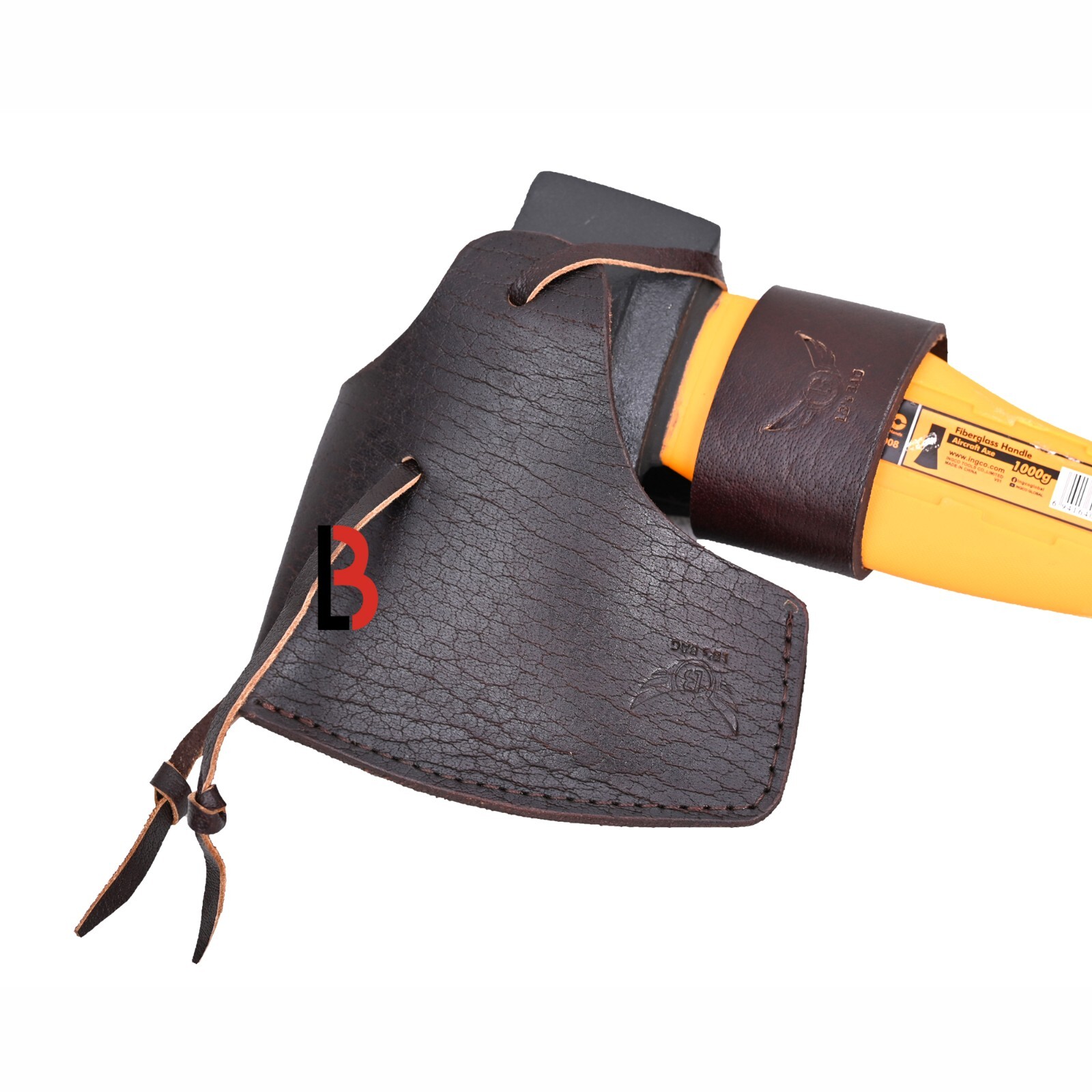 Leather Axe Head Sheath, Cowhide Thick Leather with Straps, Protect Cover Axe