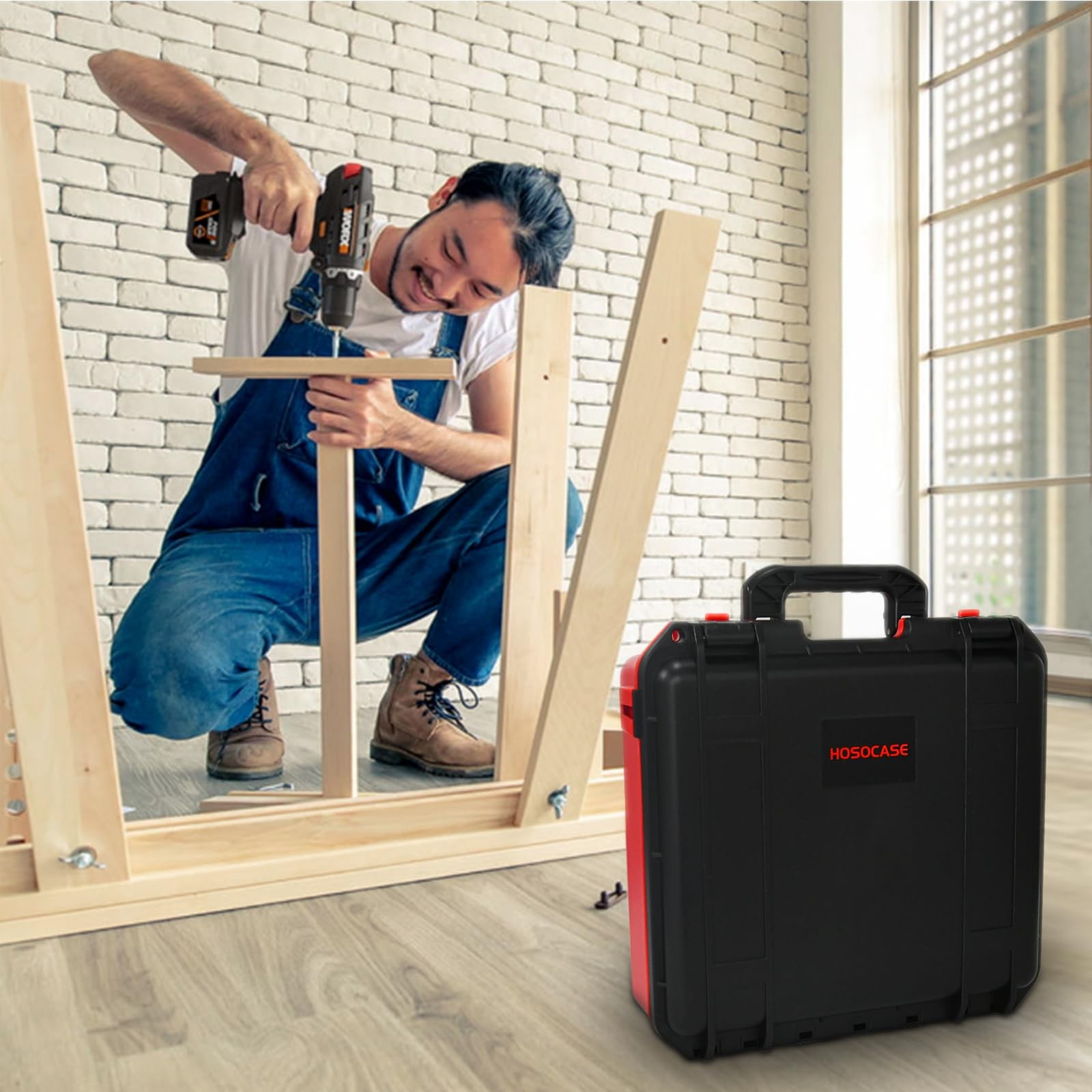 Tool Case for Milwaukee M18 Impact Drill Driver Combo Kit Medium, Black & Red