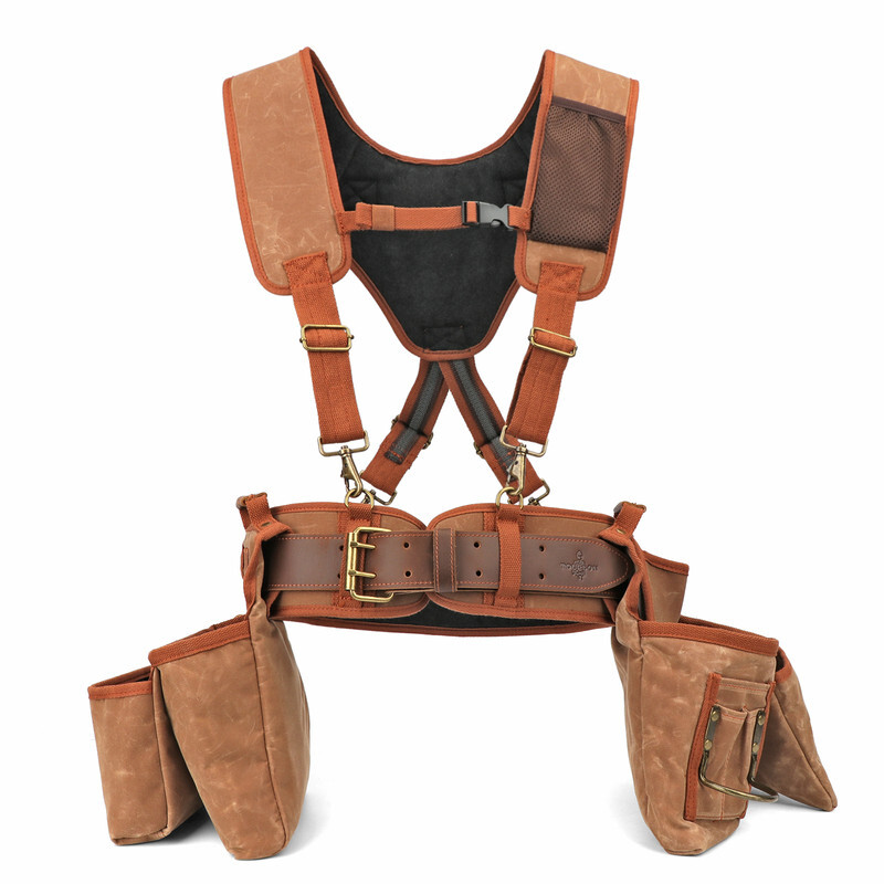 TOURBON Heavy Duty Tool Belt Pouches Build Suspender Electrician Carpenter Strap