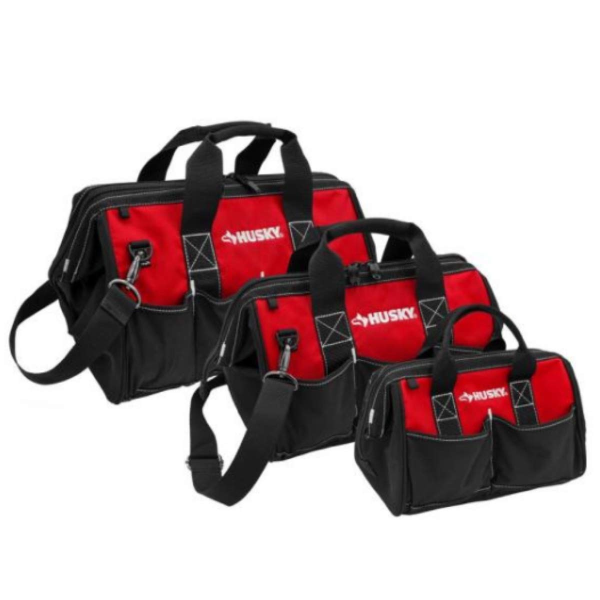 18 in., 15 in. and 12 in. Tool Bag Combo in Red