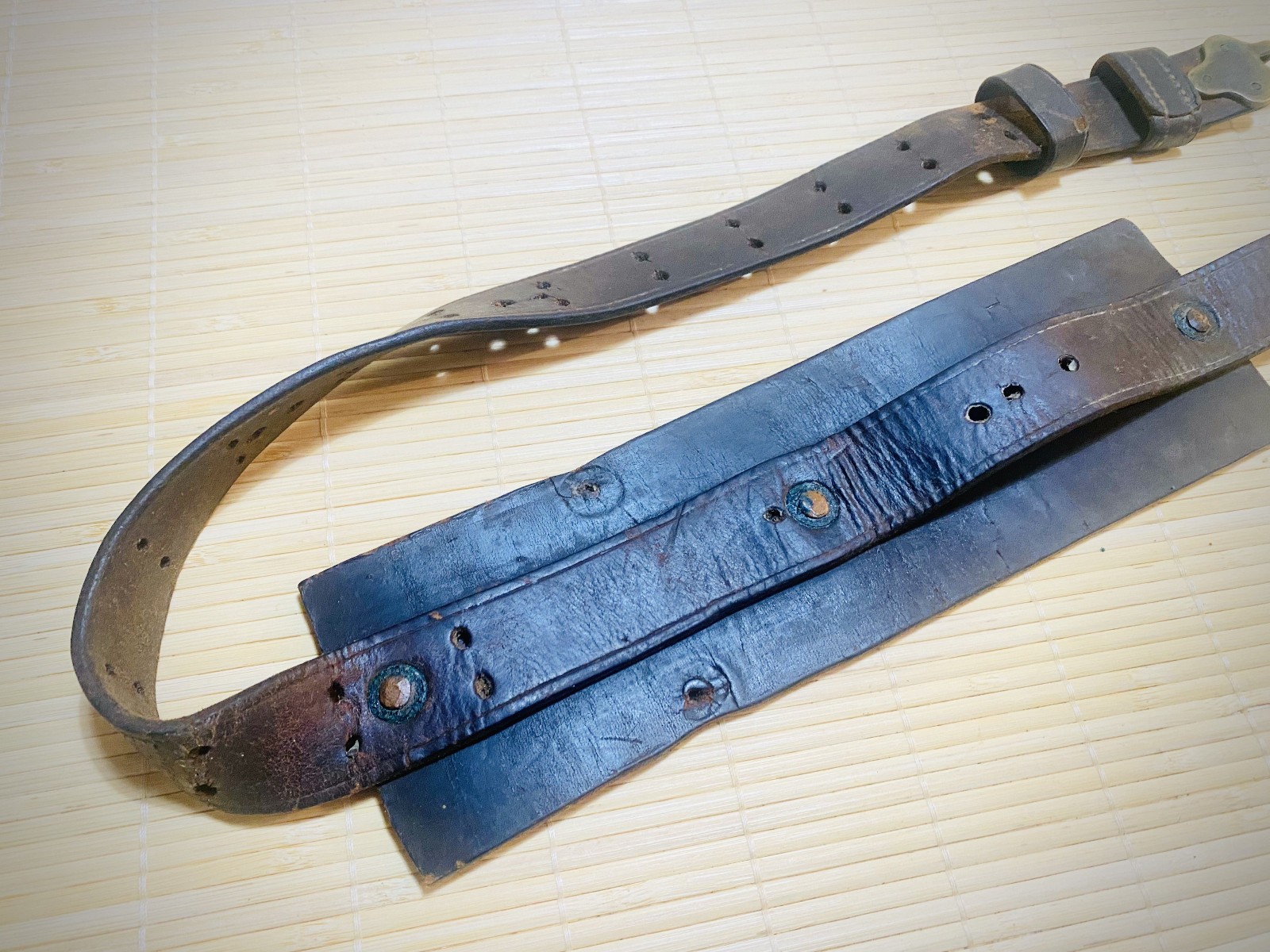 Vintage Antique Lifting Belt — Brass Buckle — Waist Large: 35-1/2” — 39-1/2”
